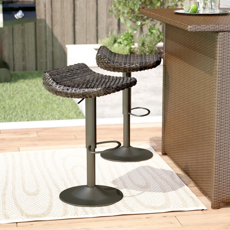 Wade Logan Castelli Patio Bar Stool & Reviews | Wayfair